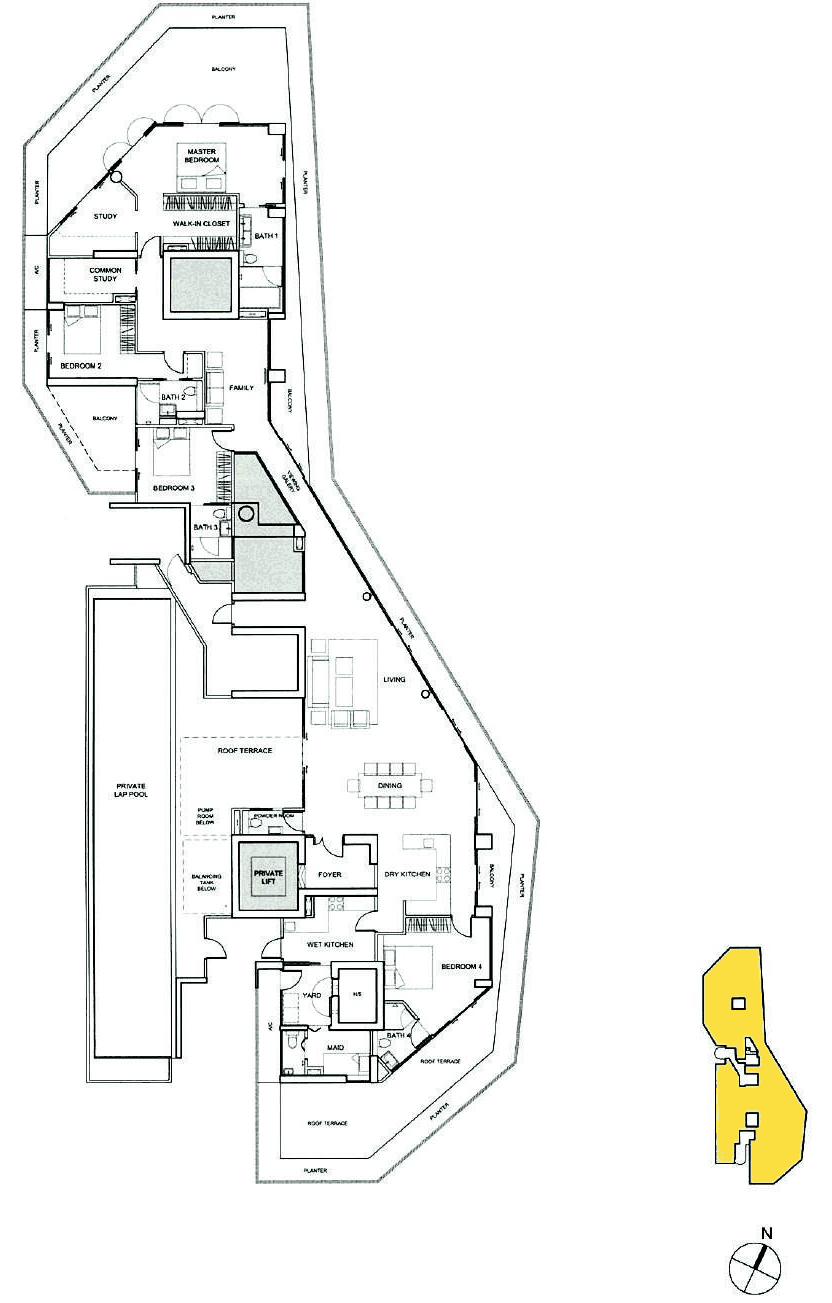 Type G · Penthouse with Private Pool · 5,929 sqft